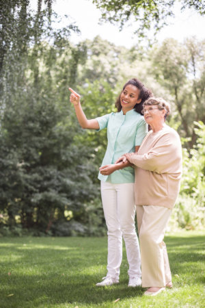 Staff and patient outdoor